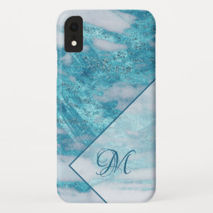 Elegant Blauwgroen Blauw Glitter Bling Geometric M Case-Mate iPhone Case