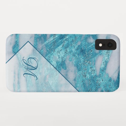 Elegant Blauwgroen Blauw Glitter Bling Geometric M Case-Mate iPhone Case (Achterkant (horizontaal))