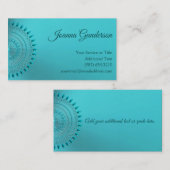 Elegant Blauwgroen Blauw Groen Mandala Visitekaartje (Voorkant / Achterkant)