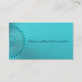 Elegant Blauwgroen Blauw Groen Mandala Visitekaartje (Achterkant)