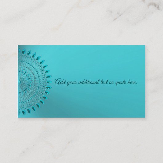 Elegant Blauwgroen Blauw Groen Mandala Visitekaartje (Achterkant)