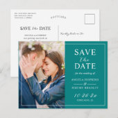 Elegant Blauwgroen Blauw Groene Moderne Foto spare Briefkaart (Voorkant / Achterkant)