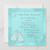 Elegant Blauwgroen Blauw Jurk Baby shower Kaart (Achterkant)