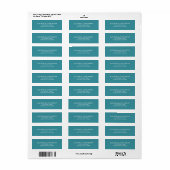 Elegant Blauwgroen Blauw minimalistisch Etiket (Full Sheet)