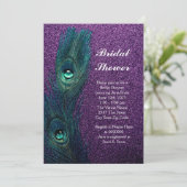 Elegant Blauwgroen Blauw Paarse Peacock Vrijgezell Kaart (Staand voorkant)