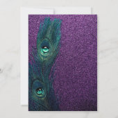 Elegant Blauwgroen Blauw Paarse Peacock Vrijgezell Kaart (Achterkant)