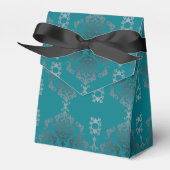 Elegant Blauwgroen Blauw Scroll - Favor Box Bedankdoosjes (Voorkant Zijde)