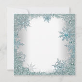 Elegant Blauwgroen blauw Snowflake kerstfeest Kaart (Achterkant)