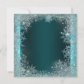 Elegant Blauwgroen blauw Snowflake kerstfeest Kaart (Achterkant)