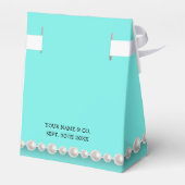 Elegant Blauwgroen Blauw Tiffany Thema Baby shower Bedankdoosjes (Achterkant)