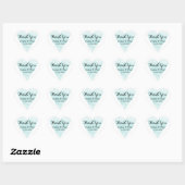 Elegant blauwgroen blauw waterverf bruiloft dank u hart sticker (Vel)