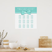 Elegant Blauwgroen blauw-weduwenkaart Poster (Keuken)