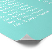 Elegant Blauwgroen blauw-weduwenkaart Poster (Hoek)