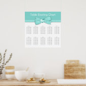 Elegant Blauwgroen blauw-weduwenkaart Poster (Keuken)