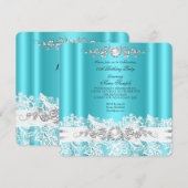 Elegant Blauwgroen blauw wit gezicht jeukenhanddoe Kaart (Voorkant / Achterkant)