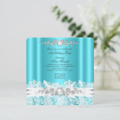 Elegant Blauwgroen blauw wit gezicht jeukenhanddoe Kaart (Staand voorkant)