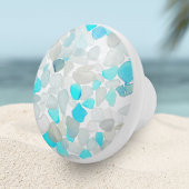 Elegant Blauwgroen blauw Zee Glass Abstract Design Keramische Knop