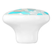 Elegant Blauwgroen blauw Zee Glass Abstract Design Keramische Knop (Zijkant)