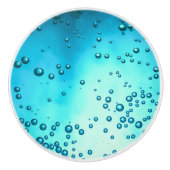 Elegant Blauwgroen blauw Zee Glass Design Keramische Knop (Voorkant)