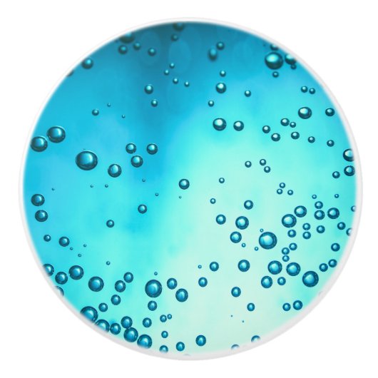 Elegant Blauwgroen blauw Zee Glass Design Keramische Knop (Voorkant)