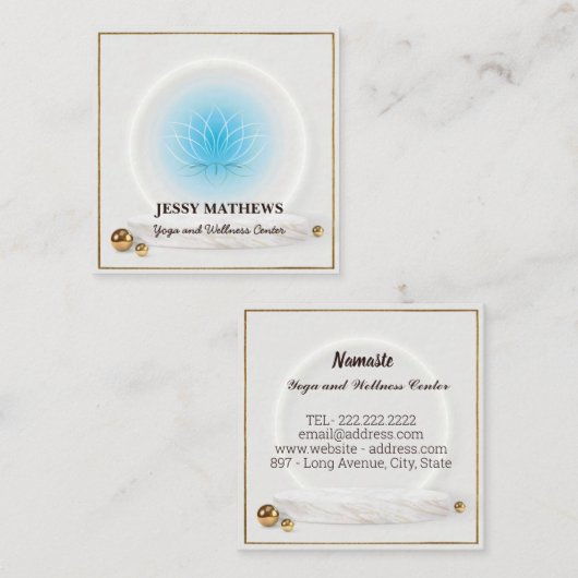 ELEGANT BLAUWGROEN BLAUWE BLAUWE BLAUWE BEMIDDELIN VIERKANTE VISITEKAARTJE (Voorkant / Achterkant)