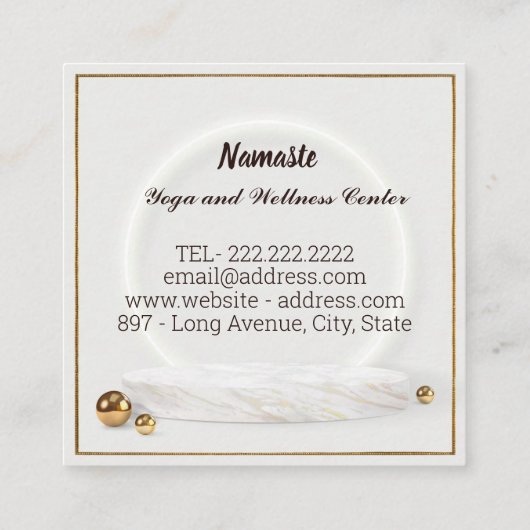 ELEGANT BLAUWGROEN BLAUWE BLAUWE BLAUWE BEMIDDELIN VIERKANTE VISITEKAARTJE (Achterkant)