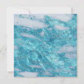 Elegant Blauwgroen blauwe marmer Glitter Geometric Kaart (Achterkant)