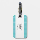 Elegant blauwgroen blauwe patroonzakken bagagelabel (Achterkant verticaal)