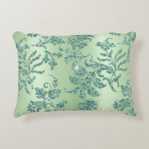 Elegant  Blauwgroen Bloemen Zilver Gilitter Design