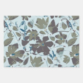 Elegant blauwgroen bloempatroon inpakpapier vel (Voorkant)