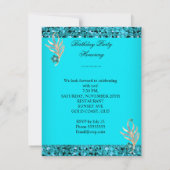 Elegant Blauwgroen Blue Aqua Glitter Birthday Part Kaart (Achterkant)