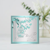 Elegant Blauwgroen Blue Birdcage Vrijgezellenfeest Kaart (Staand voorkant)