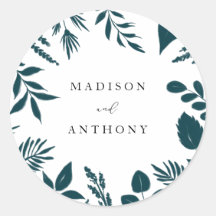 Elegant Blauwgroen Blue Botanical Wedding