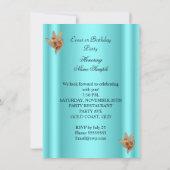 Elegant Blauwgroen Blue Bronze Brown Gold Birthday Kaart (Achterkant)