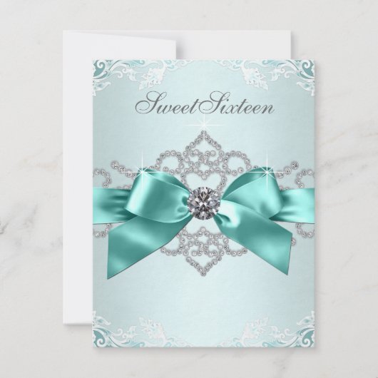 Elegant Blauwgroen Blue Diamond elke gelegenheid Kaart (Voorkant)