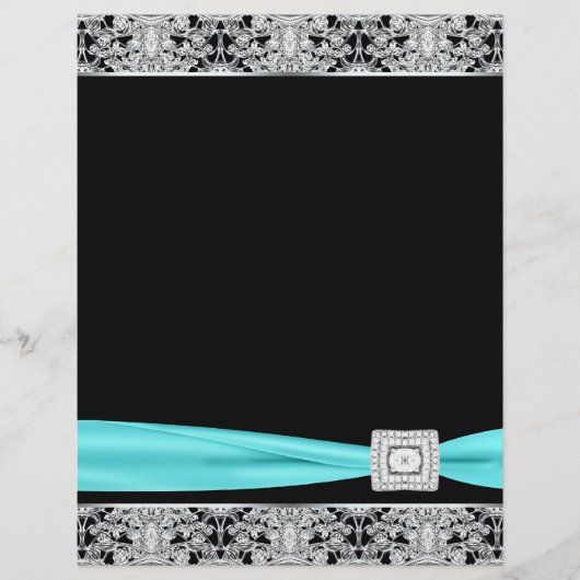 Elegant Blauwgroen Blue Silver Flyer-Sjabloon Flyer (Voorkant)