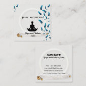 ELEGANT BLAUWGROEN BLUE ZEN BEMIDDELING JONGE POSI VIERKANTE VISITEKAARTJE (Voorkant / Achterkant)