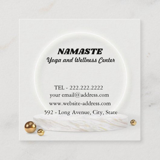 ELEGANT BLAUWGROEN BLUE ZEN BEMIDDELING JONGE POSI VIERKANTE VISITEKAARTJE (Achterkant)