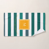 Elegant Blauwgroen Blues White Striped Monogram B Bad Handdoek (Handdoek)