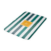 Elegant Blauwgroen Blues White Striped Monogram B  Badmat (Gekanteld)