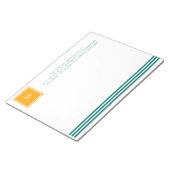 Elegant Blauwgroen Blues White Striped Monogram B  Notitieblok (Schuin)