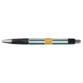Elegant Blauwgroen Blues White Striped Monogram B Pen (Voorkant)
