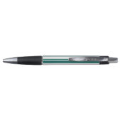 Elegant Blauwgroen Blues White Striped Monogram B Pen (Achterkant)
