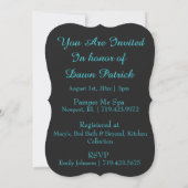 Elegant Blauwgroen BRIDAL SHOWER INVITATION Kaart (Achterkant)