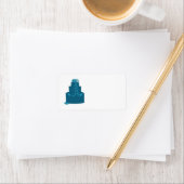 Elegant Blauwgroen bruiloft Cake Etiket (Insitu)