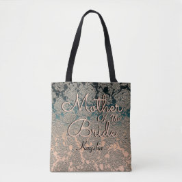 Elegant Blauwgroen Champagne-moeder van de Bride Tote Bag