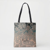 Elegant Blauwgroen Champagne Moeder van de Groom Tote Bag (Voorkant)