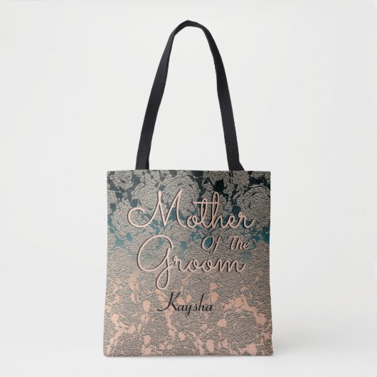 Elegant Blauwgroen Champagne Moeder van de Groom Tote Bag (Voorkant)