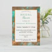 Elegant Blauwgroen Copper Patina Abstract Vrijgeze Kaart (Staand voorkant)