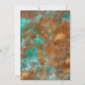 Elegant Blauwgroen Copper Patina Abstract Vrijgeze Kaart (Achterkant)